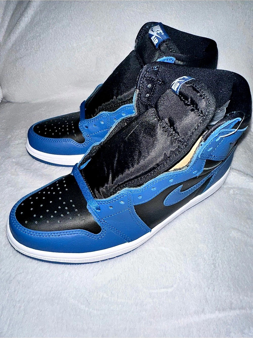 Air Jordan 1 Retro Royal High OG Top Black/Blue Lace-Up Sneakers DS Mens Size 8
